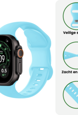 BASEY. BASEY. Apple Watch Bandje Siliconen Verstelbaar (49 mm) - Lichtblauw