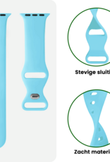 BASEY. BASEY. Apple Watch Bandje Siliconen Verstelbaar (49 mm) - Lichtblauw