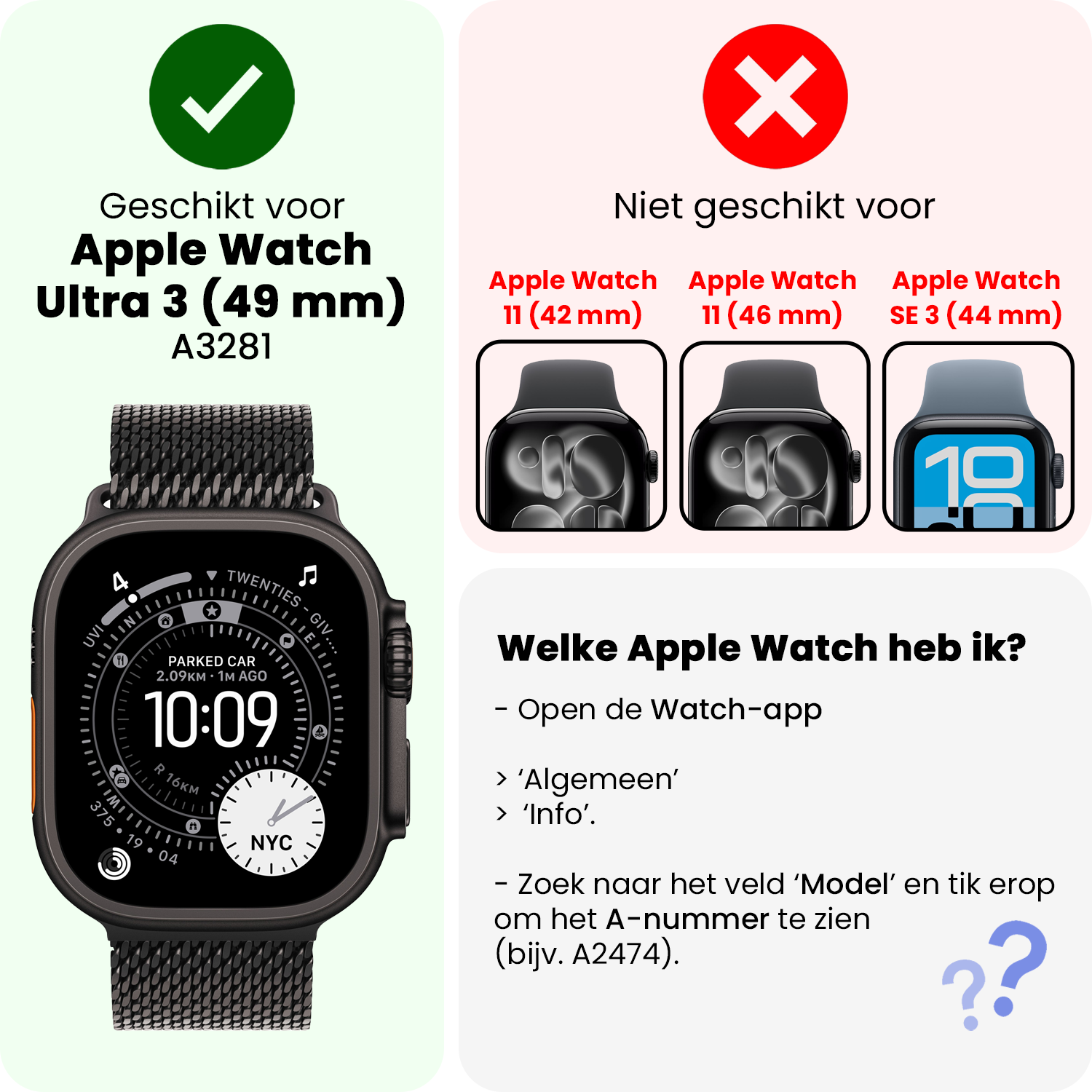 BASEY. BASEY. Apple Watch Bandje Siliconen Verstelbaar (49 mm) - Lichtblauw