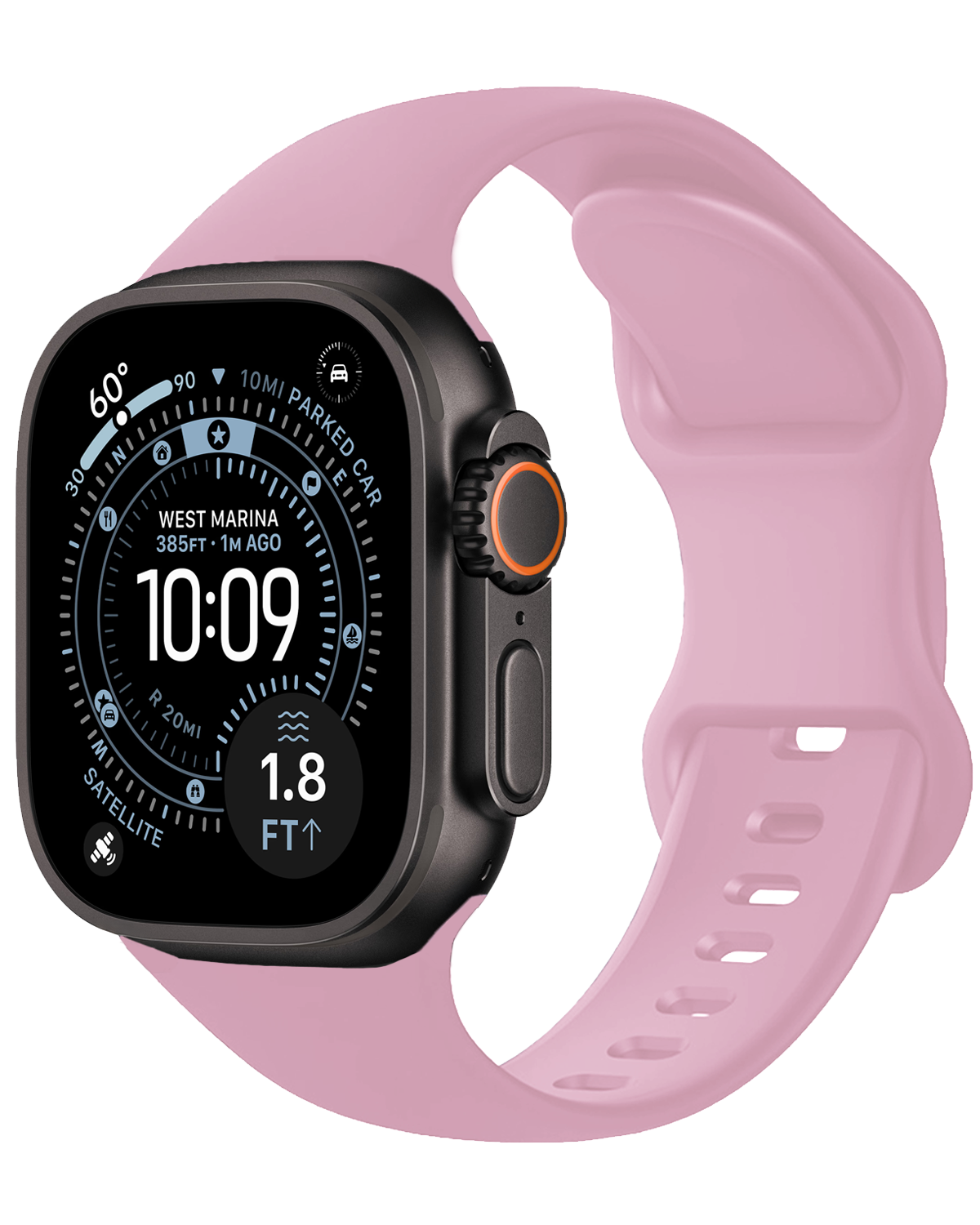 BASEY. BASEY. Apple Watch Bandje Siliconen Verstelbaar (49 mm) - Lila