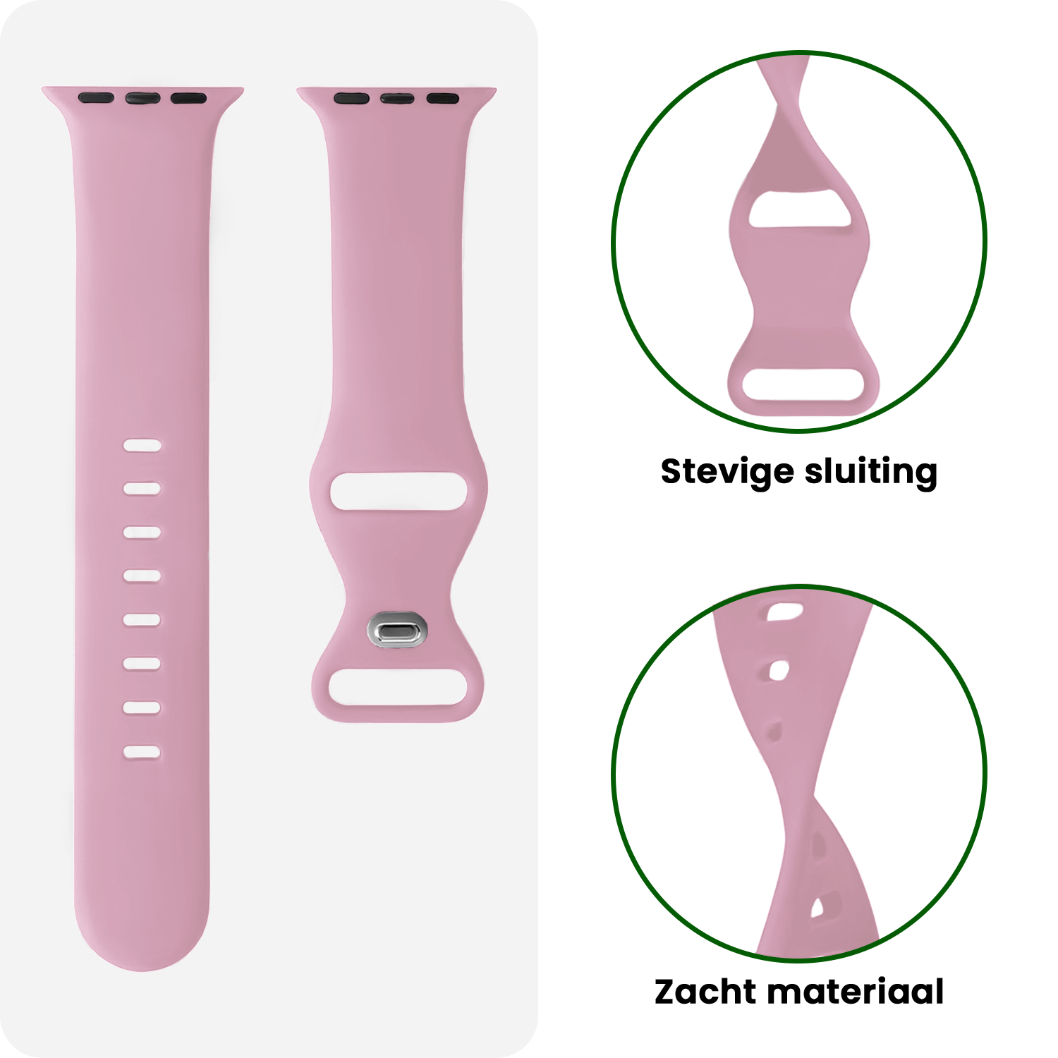 BASEY. BASEY. Apple Watch Bandje Siliconen Verstelbaar (49 mm) - Lila