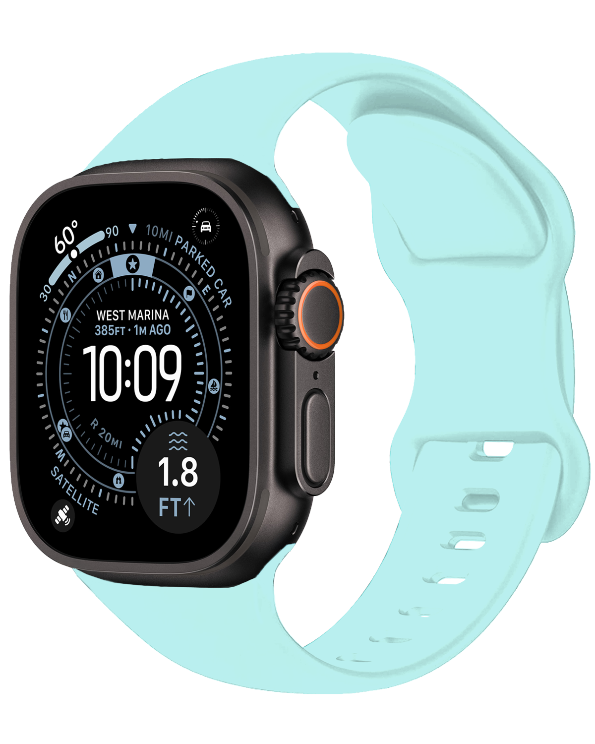 BASEY. BASEY. Apple Watch Bandje Siliconen Verstelbaar (49 mm) - Mint