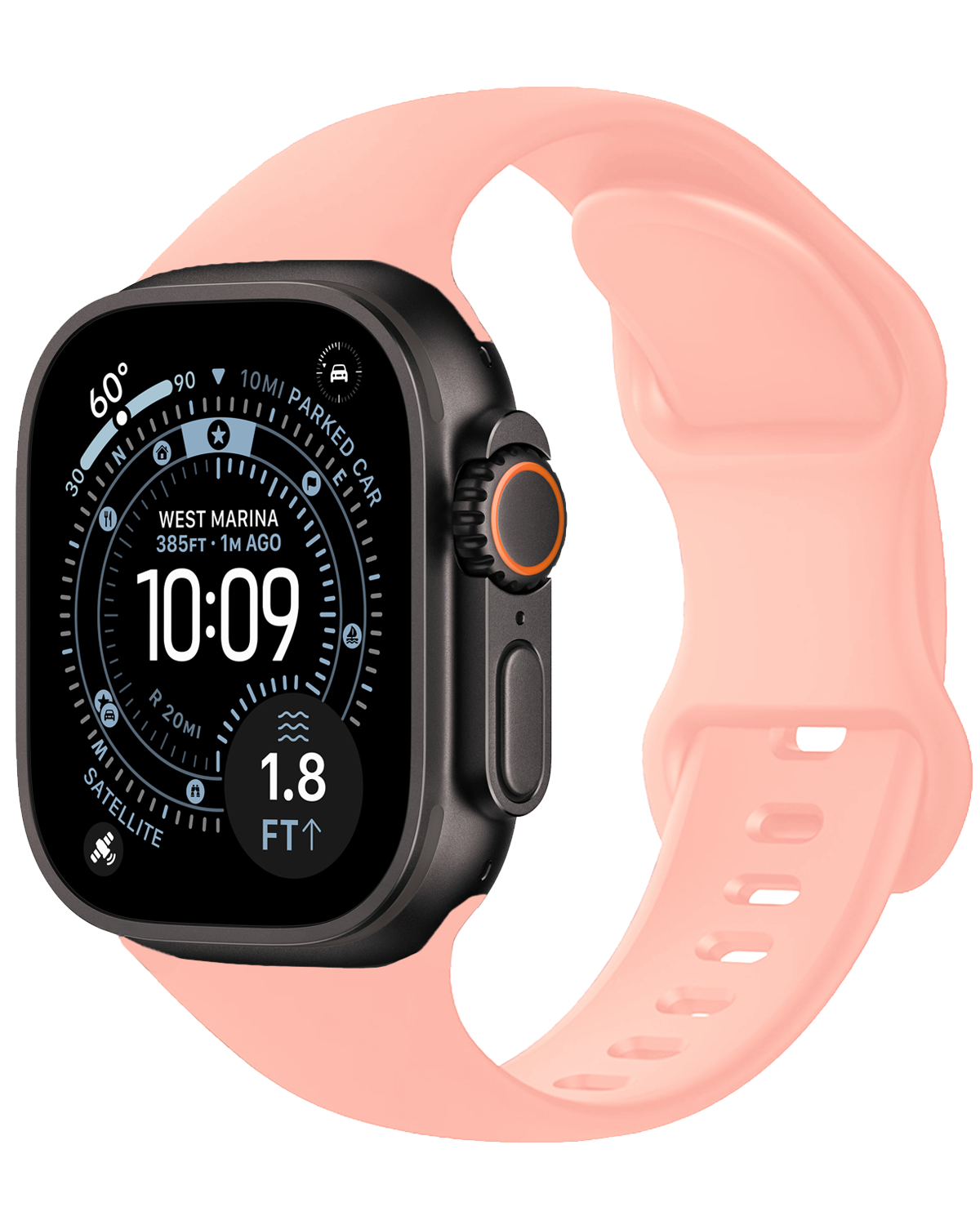 BASEY. BASEY. Apple Watch Bandje Siliconen Verstelbaar (49 mm) - Oud Roze