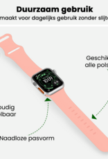 BASEY. BASEY. Apple Watch Bandje Siliconen Verstelbaar (49 mm) - Oud Roze