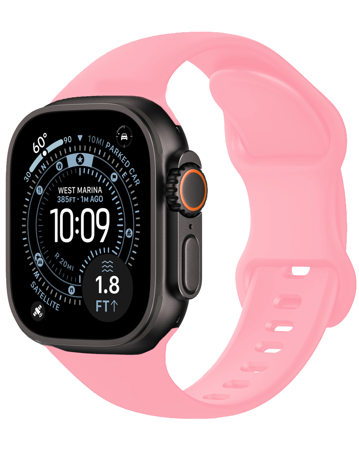 BASEY. BASEY. Apple Watch Bandje Siliconen Verstelbaar (49 mm) - Roze