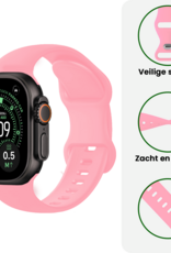 BASEY. BASEY. Apple Watch Bandje Siliconen Verstelbaar (49 mm) - Roze
