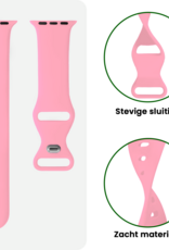 BASEY. BASEY. Apple Watch Bandje Siliconen Verstelbaar (49 mm) - Roze
