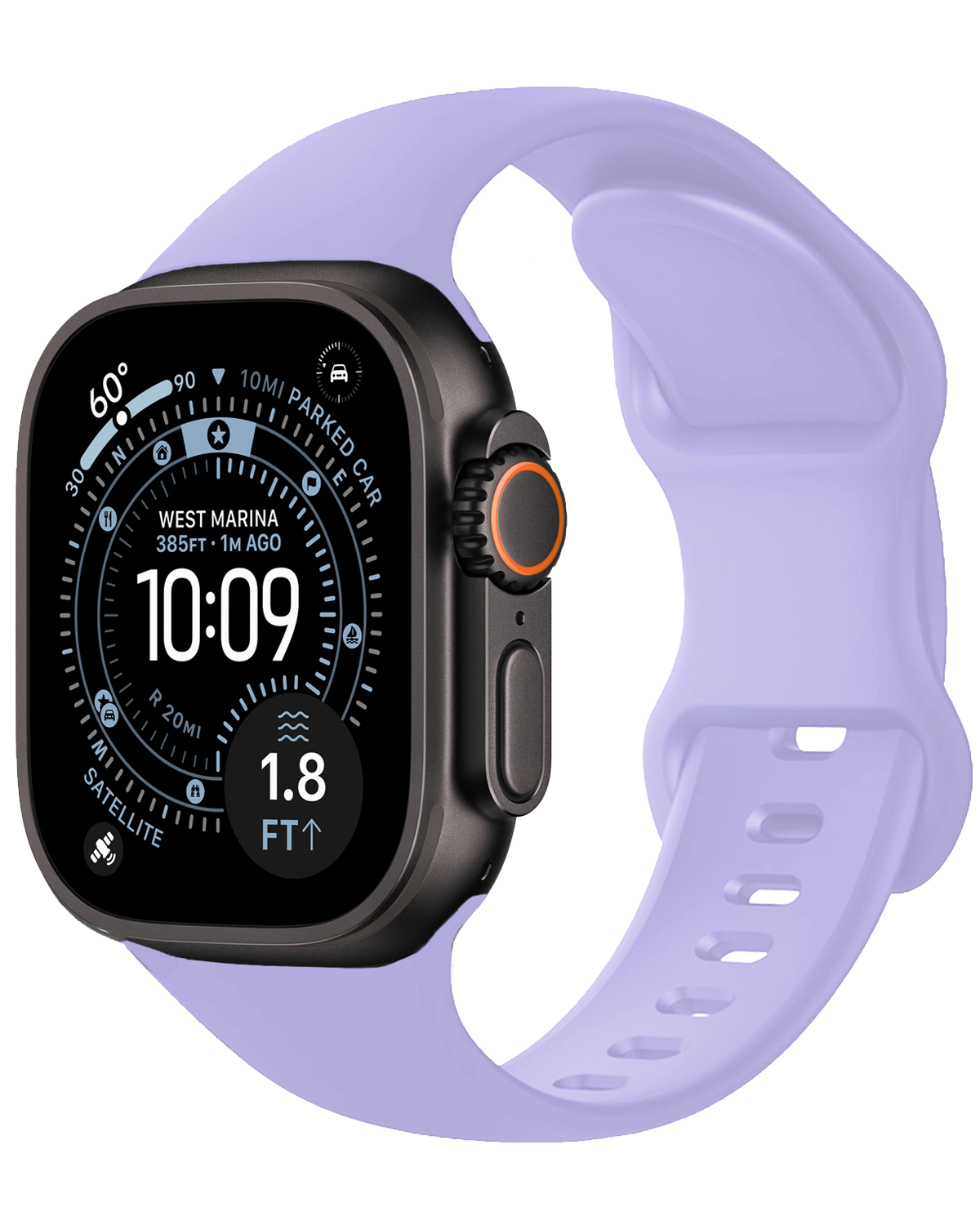 BASEY. BASEY. Apple Watch Bandje Siliconen Verstelbaar (49 mm) - Violet