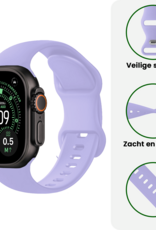 BASEY. BASEY. Apple Watch Bandje Siliconen Verstelbaar (49 mm) - Violet