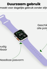 BASEY. BASEY. Apple Watch Bandje Siliconen Verstelbaar (49 mm) - Violet