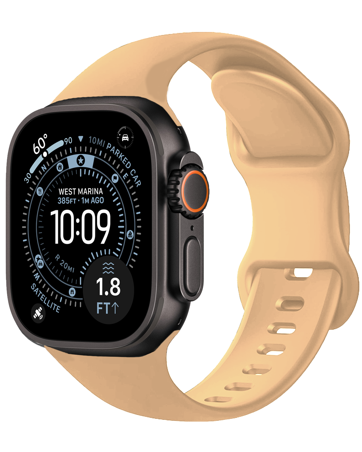BASEY. BASEY. Apple Watch Bandje Siliconen Verstelbaar (49 mm) - Walnoot
