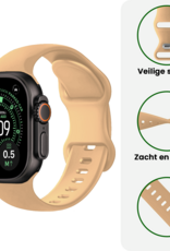 BASEY. BASEY. Apple Watch Bandje Siliconen Verstelbaar (49 mm) - Walnoot