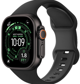 BASEY. BASEY. Apple Watch Bandje Siliconen Verstelbaar (49 mm) - Zwart