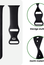 BASEY. BASEY. Apple Watch Bandje Siliconen Verstelbaar (49 mm) - Zwart