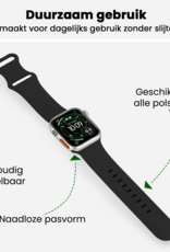 BASEY. BASEY. Apple Watch Bandje Siliconen Verstelbaar (49 mm) - Zwart