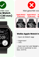 BASEY. BASEY. Apple Watch Bandje Siliconen Verstelbaar (49 mm) - Zwart