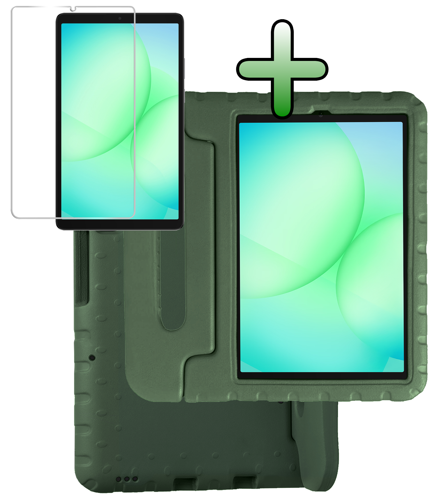 BASEY. BASEY. Samsung Galaxy Tab A11 Kinderhoes Met Screenprotector - Donkergroen