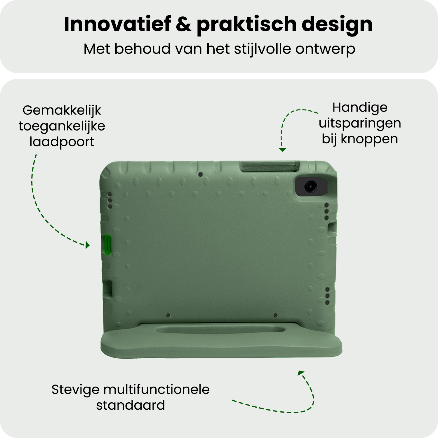 BASEY. BASEY. Samsung Galaxy Tab A11 Kinderhoes Met Screenprotector - Donkergroen