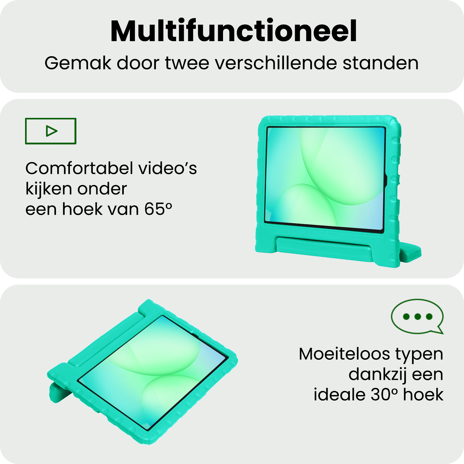 BASEY. BASEY. Samsung Galaxy Tab A11 Kinderhoes Met Screenprotector - Turquoise