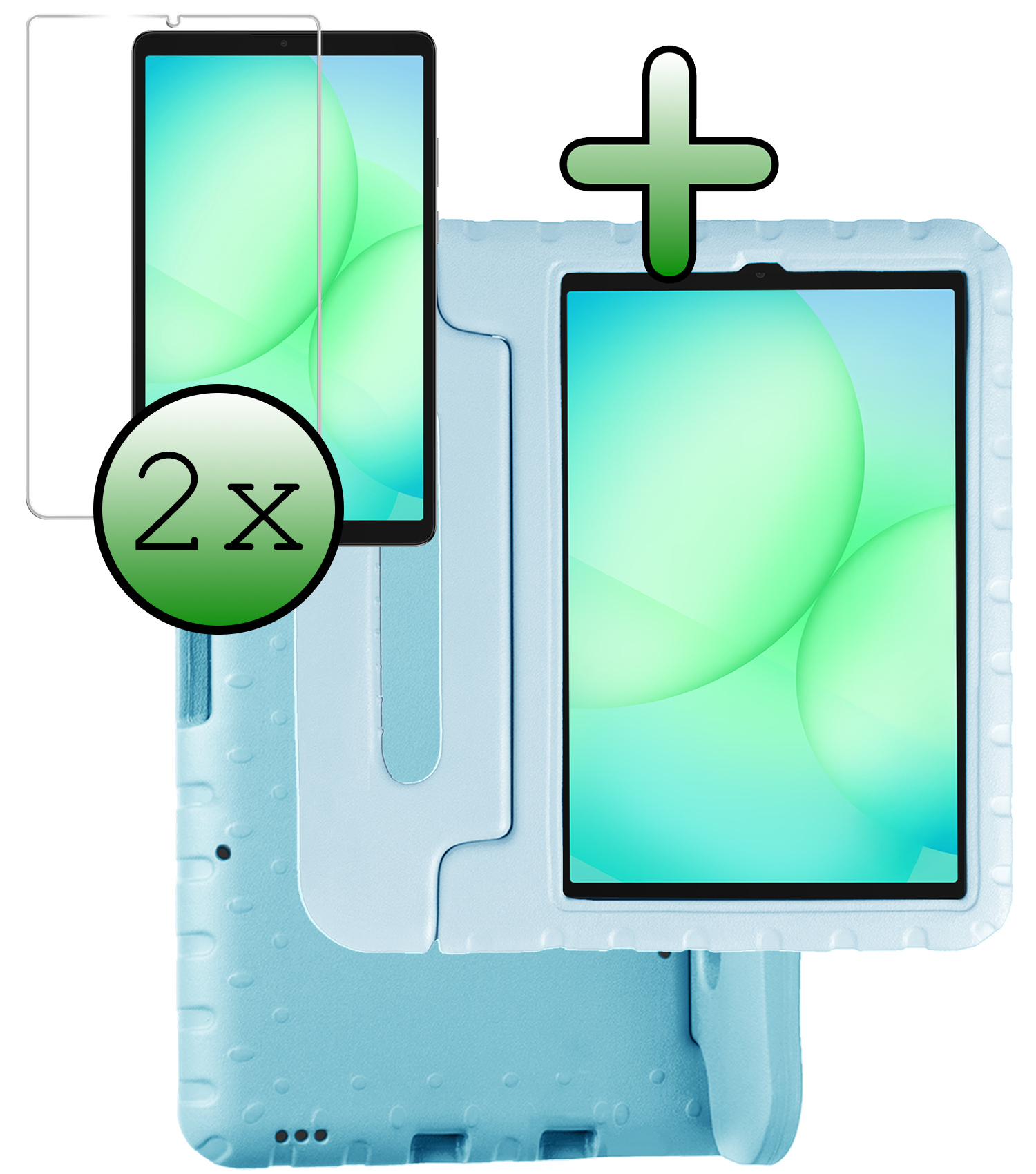 BASEY. BASEY. Samsung Galaxy Tab A11 Kinderhoes Met 2x Screenprotector - Sky