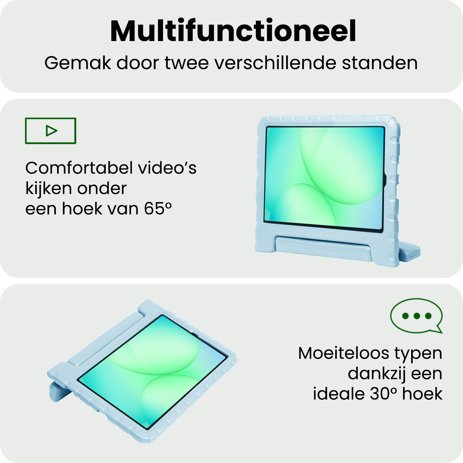 BASEY. BASEY. Samsung Galaxy Tab A11 Kinderhoes Met 2x Screenprotector - Sky