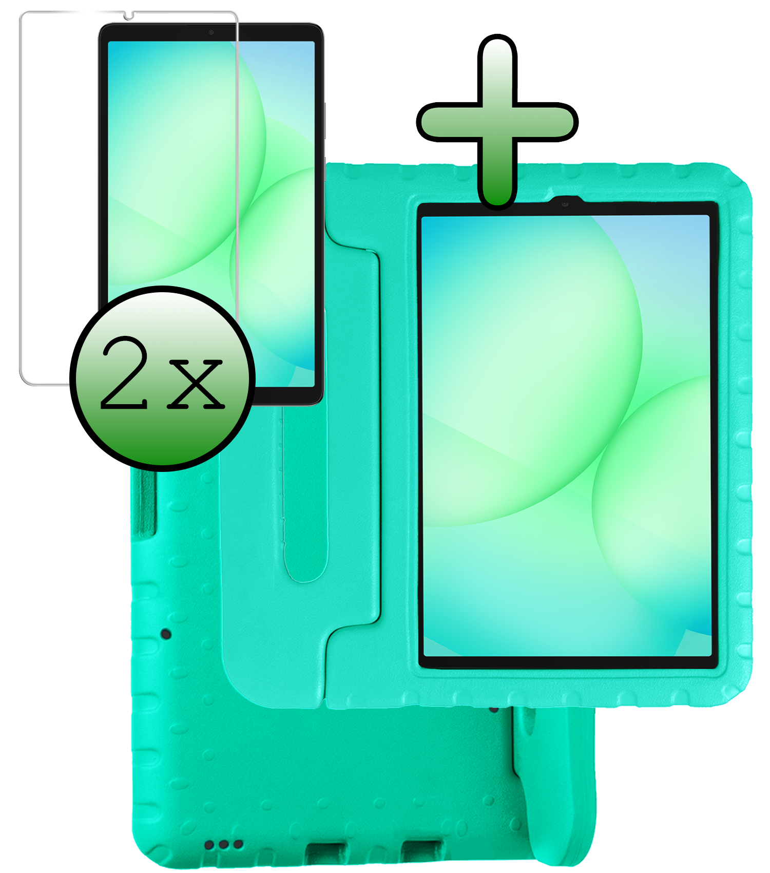 BASEY. BASEY. Samsung Galaxy Tab A11 Kinderhoes Met 2x Screenprotector - Turquoise
