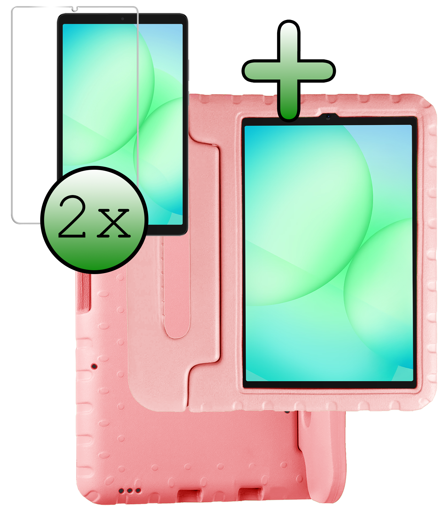 BASEY. BASEY. Samsung Galaxy Tab A11 Kinderhoes Met 2x Screenprotector - Zalm