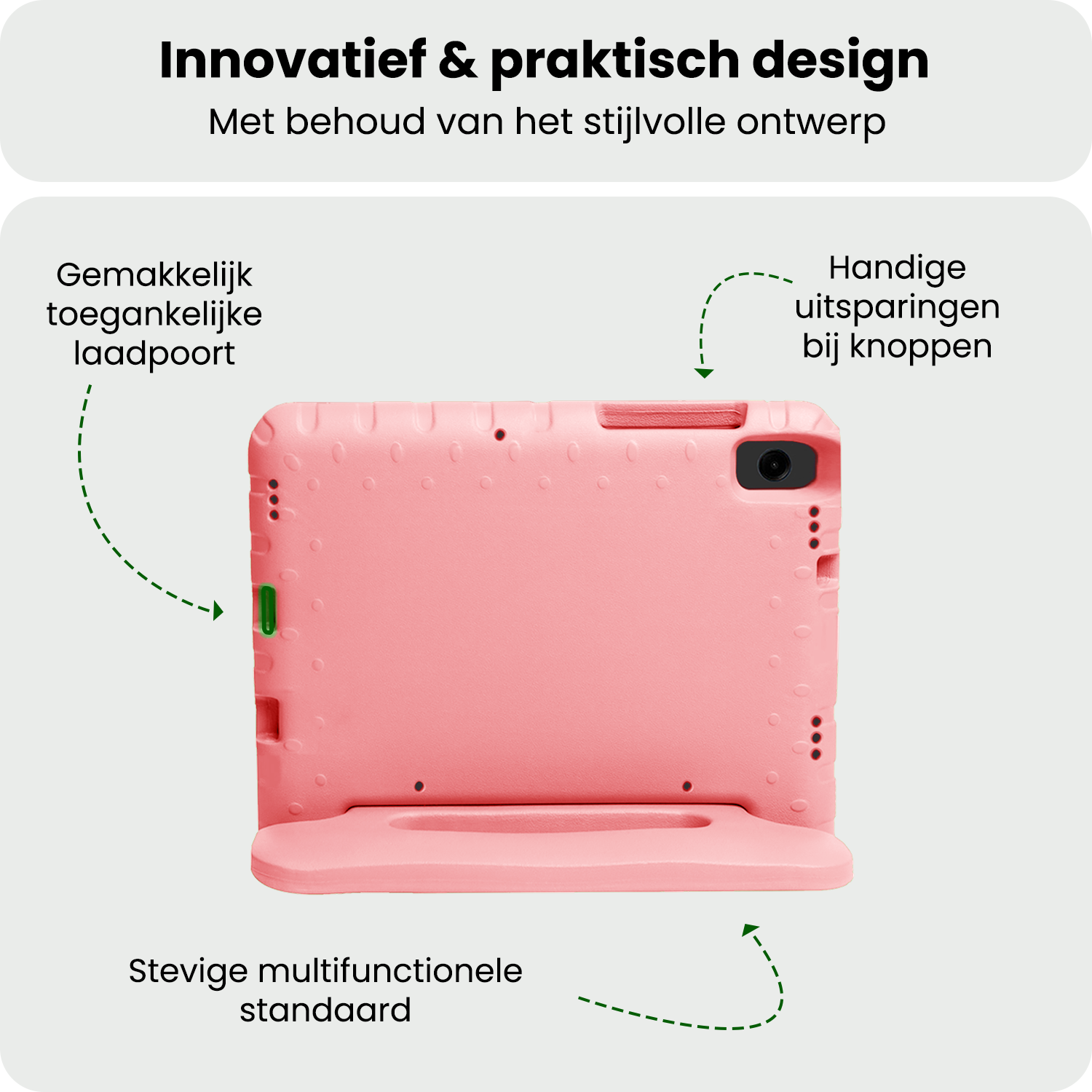 BASEY. BASEY. Samsung Galaxy Tab A11 Kinderhoes Met 2x Screenprotector - Zalm