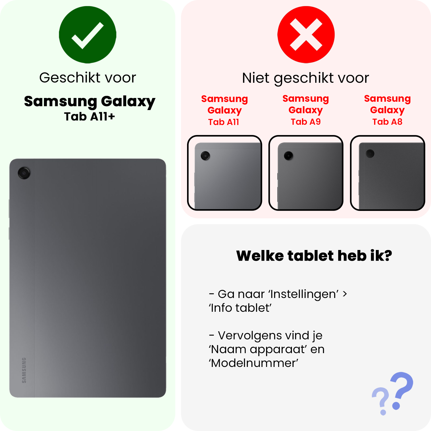 NoXx NoXx Samsung Galaxy Tab A11 Plus Hoes Met Screenprotector - Kat