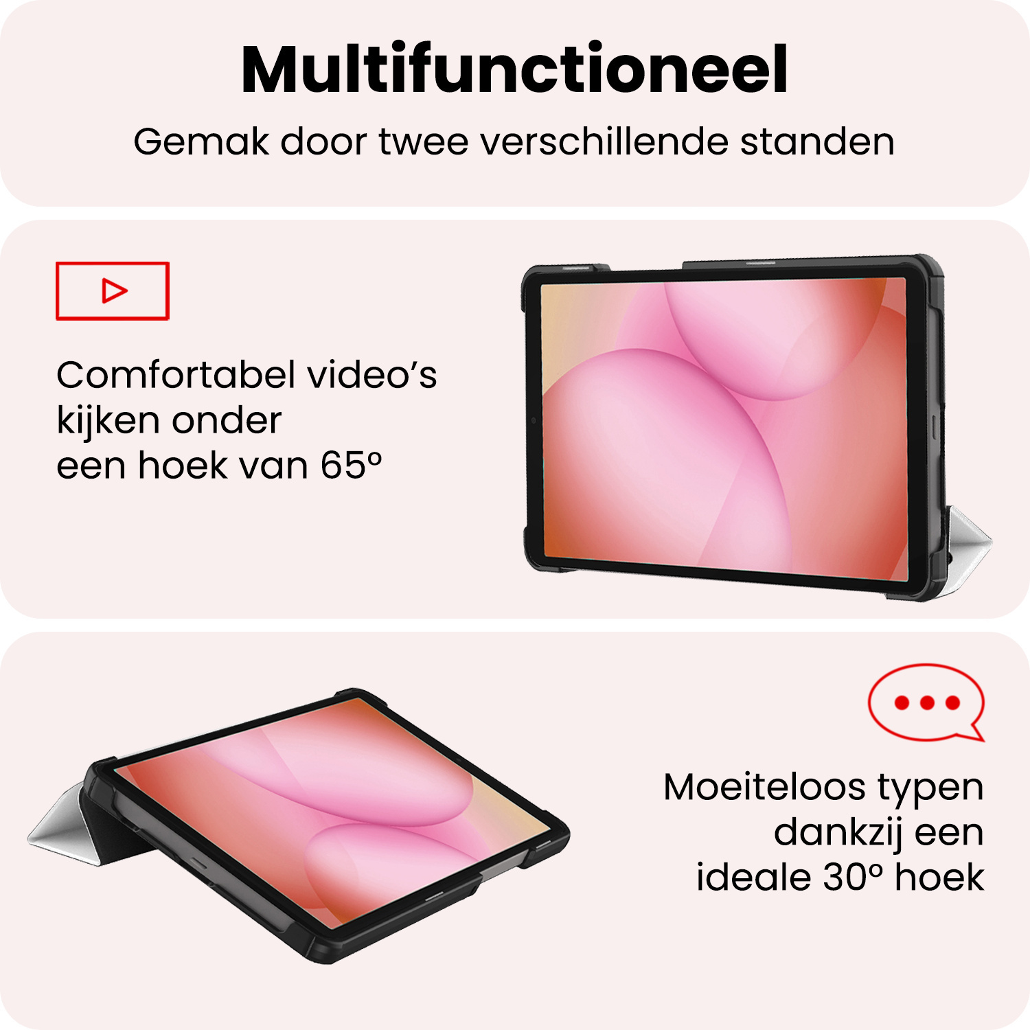 NoXx NoXx Samsung Galaxy Tab A11 Plus Hoes Met Screenprotector - Kat