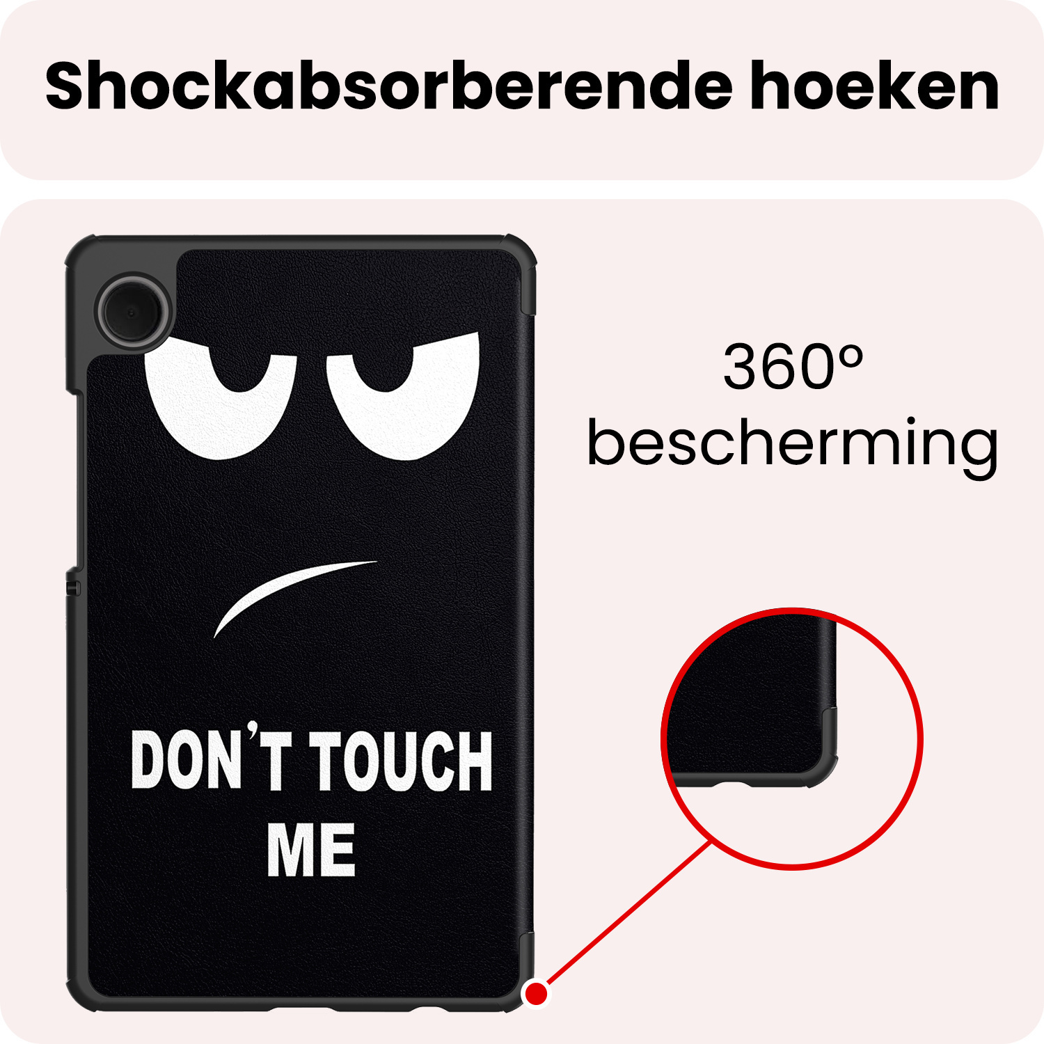 NoXx NoXx Samsung Galaxy Tab A11 Plus Hoes Met Screenprotector - Don't touch me