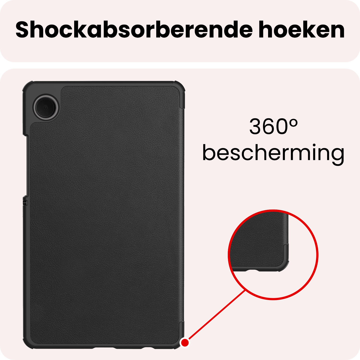 NoXx NoXx Samsung Galaxy Tab A11 Plus Hoes Met Screenprotector - Zwart