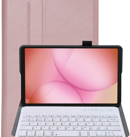 NoXx NoXx Samsung Galaxy Tab A11 Plus Toetsenbordhoes - Rosé Goud