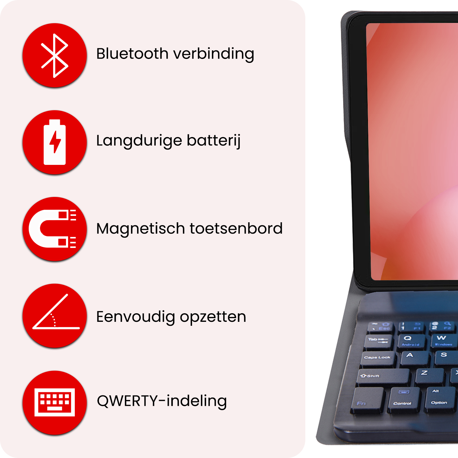 NoXx NoXx Samsung Galaxy Tab A11 Plus Toetsenbordhoes - Zwart