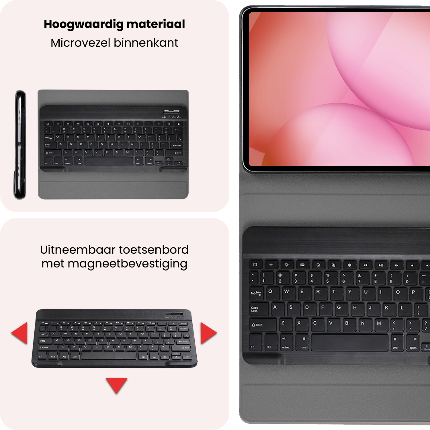 NoXx NoXx Samsung Galaxy Tab A11 Plus Toetsenbordhoes - Zwart