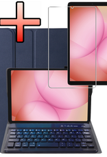 NoXx NoXx Samsung Galaxy Tab A11 Plus Toetsenbordhoes Met Screenprotector - Donkerblauw