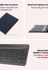 NoXx NoXx Samsung Galaxy Tab A11 Plus Toetsenbordhoes Met Screenprotector - Donkerblauw