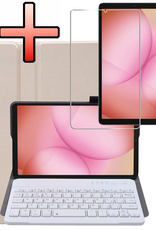 NoXx NoXx Samsung Galaxy Tab A11 Plus Toetsenbordhoes Met Screenprotector - Goud