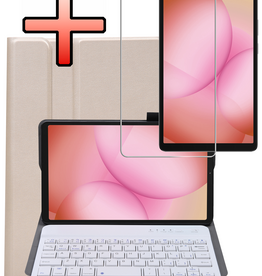 NoXx NoXx Samsung Galaxy Tab A11 Plus Toetsenbordhoes Met Screenprotector - Goud