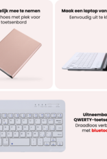 NoXx NoXx Samsung Galaxy Tab A11 Plus Toetsenbordhoes Met Screenprotector - Rosé Goud