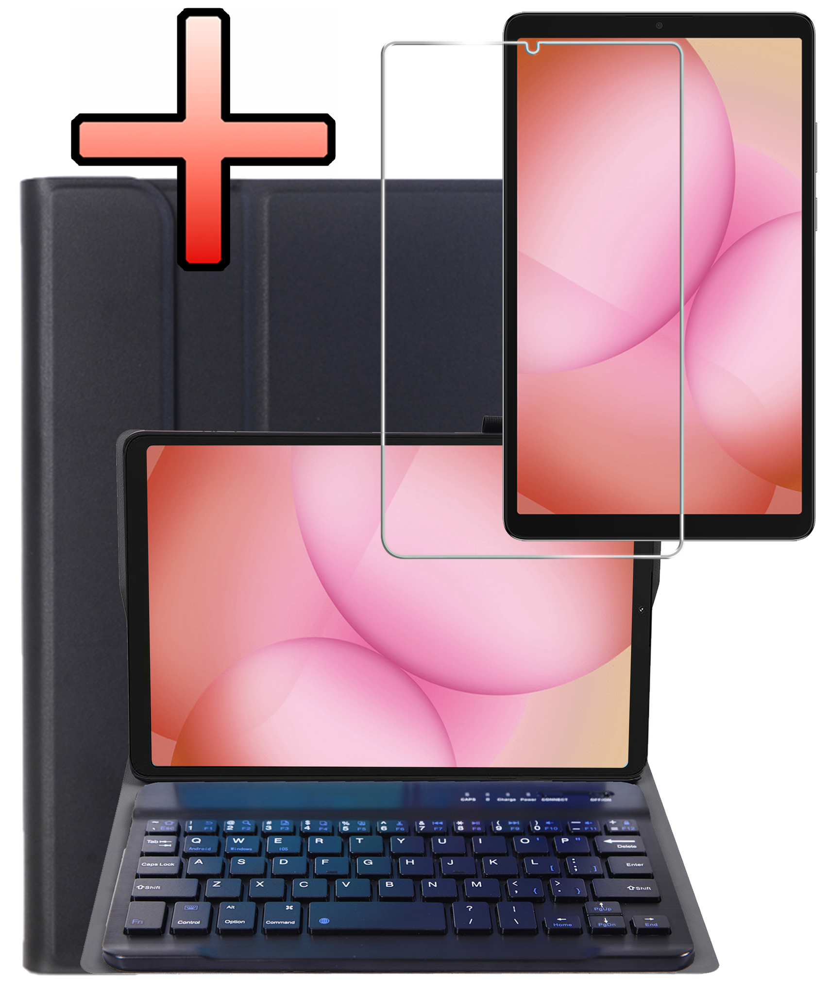 NoXx NoXx Samsung Galaxy Tab A11 Plus Toetsenbordhoes Met Screenprotector - Zwart