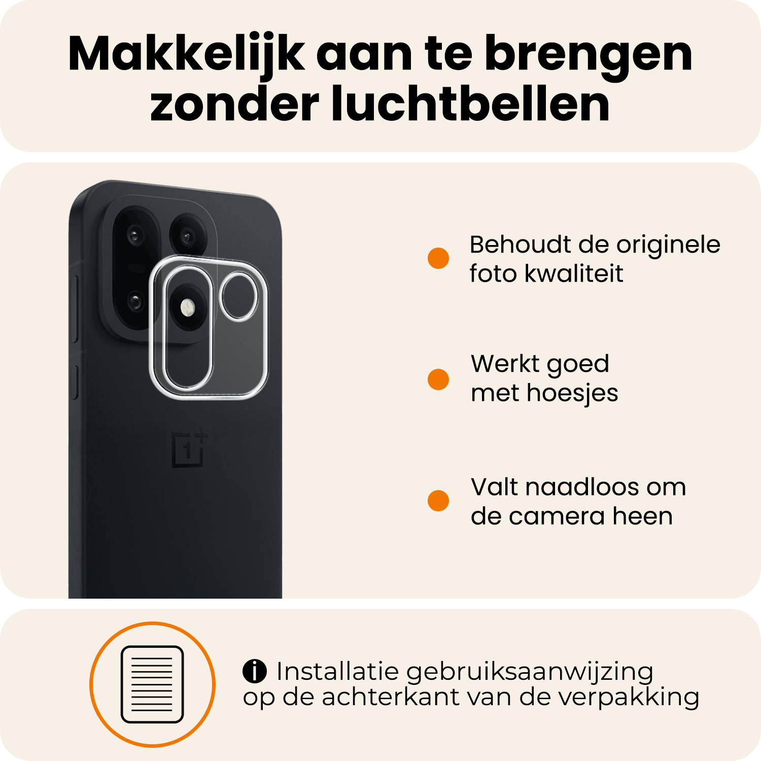 Nomfy Nomfy OnePlus 15 Camera Screenprotector - 3 PACK