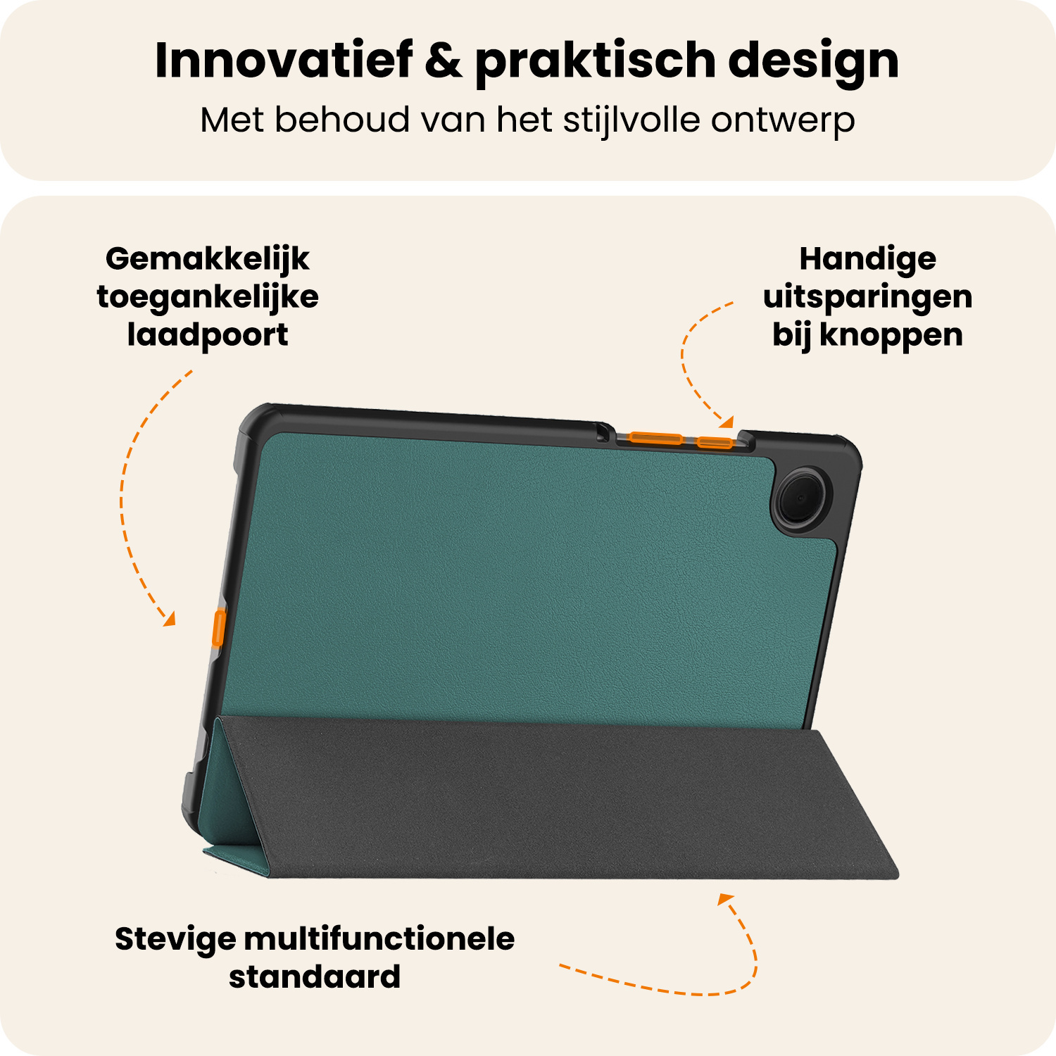 Nomfy Nomfy Samsung Galaxy Tab A11 Plus Hoes - Donkergroen