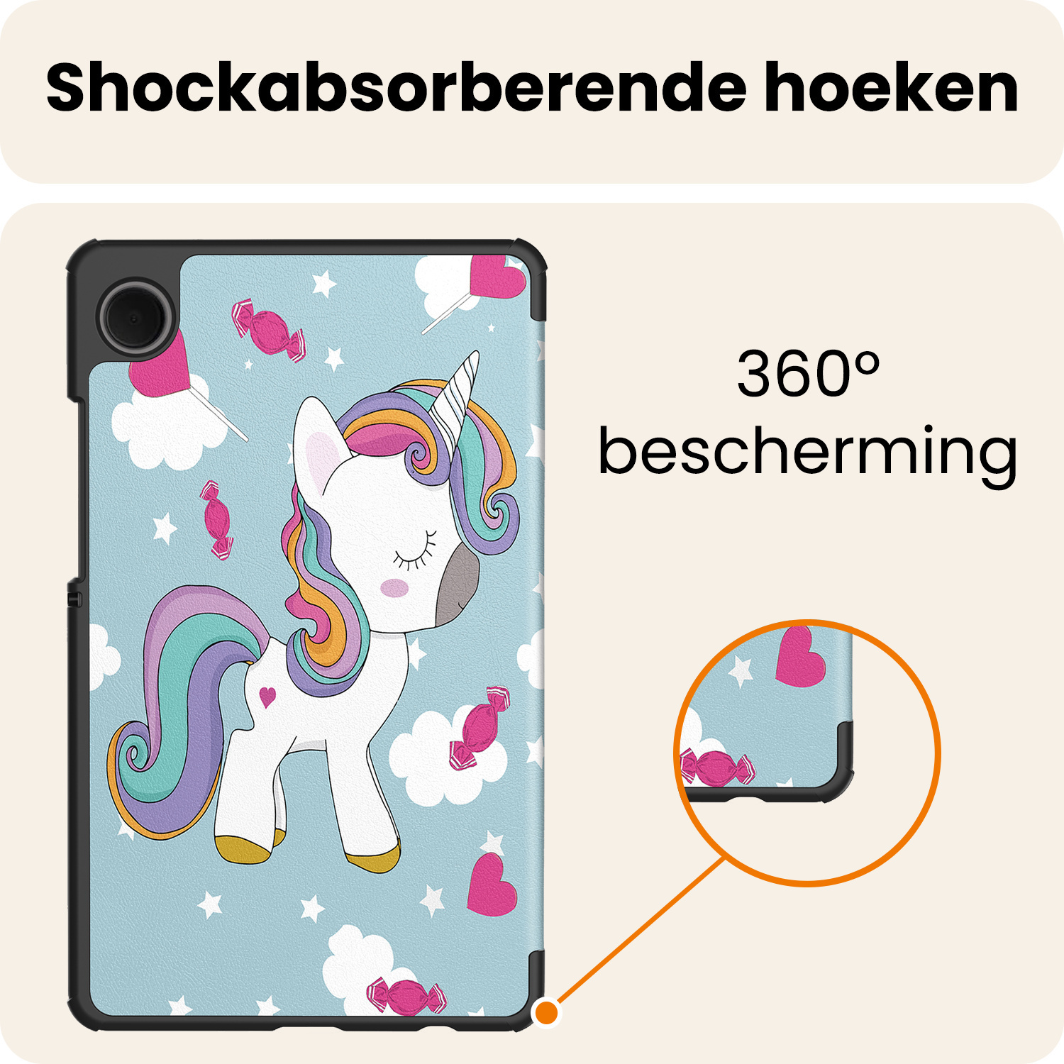 Nomfy Nomfy Samsung Galaxy Tab A11 Plus Hoes - Eenhoorn