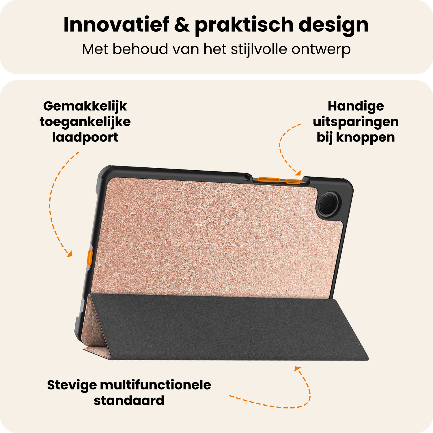 Nomfy Nomfy Samsung Galaxy Tab A11 Plus Hoes - Rose Goud