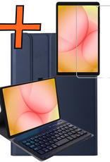 Nomfy Nomfy Samsung Galaxy Tab A11 Plus Toetsenbordhoes Met Screenprotector - Donkerblauw