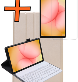 Nomfy Nomfy Samsung Galaxy Tab A11 Plus Toetsenbordhoes Met Screenprotector - Goud