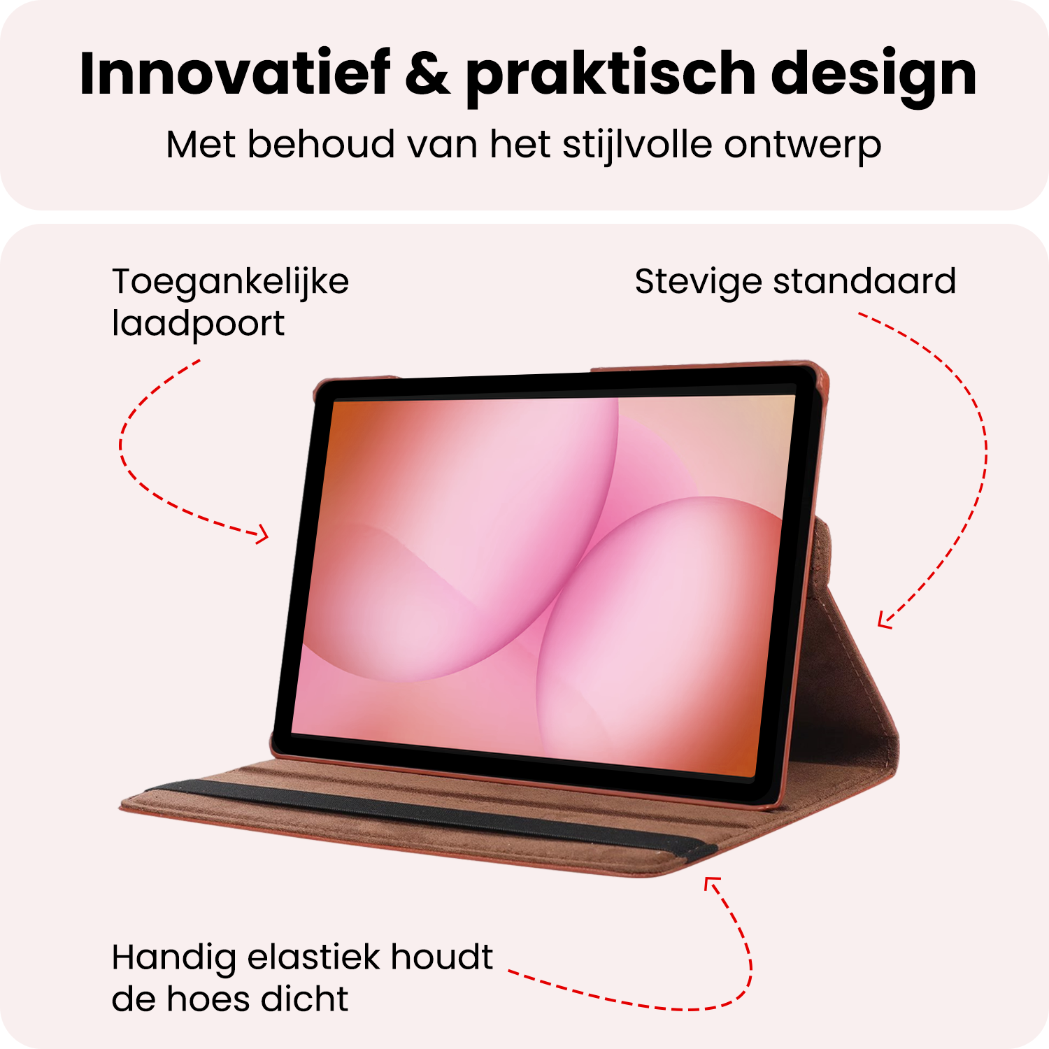 NoXx NoXx Samsung Galaxy Tab A11 Plus Hoes Draaibaar - Bruin