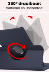 NoXx NoXx Samsung Galaxy Tab A11 Plus Hoes Draaibaar - Donkerblauw