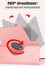 NoXx NoXx Samsung Galaxy Tab A11 Plus Hoes Draaibaar - Lichtroze